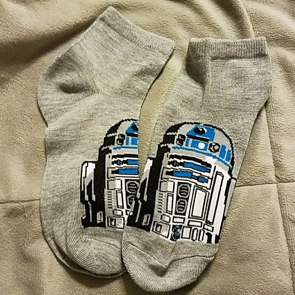 Women's R2-D2 gray ankle socks star wars
